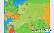 Physical 3D Map of Vas, political outside