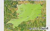 Physical 3D Map of Vas, satellite outside