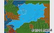 Political 3D Map of Vas, darken