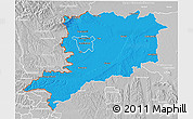 Political 3D Map of Vas, lighten, desaturated