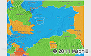 Political 3D Map of Vas