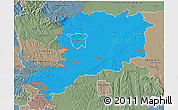 Political 3D Map of Vas, semi-desaturated