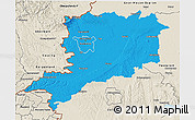 Political 3D Map of Vas, shaded relief outside