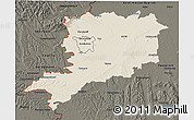 Shaded Relief 3D Map of Vas, darken