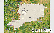 Shaded Relief 3D Map of Vas, satellite outside