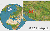 Satellite Location Map of Vas, within the entire country