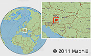 Savanna Style Location Map of Vas, within the entire country