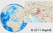 Shaded Relief Location Map of Vas