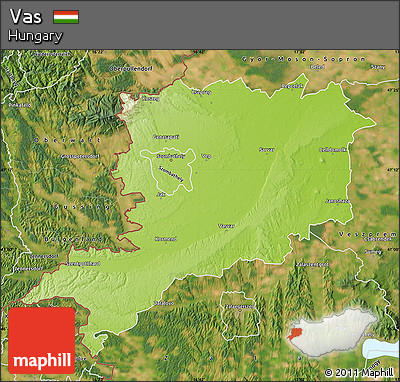 Physical Map of Vas, satellite outside