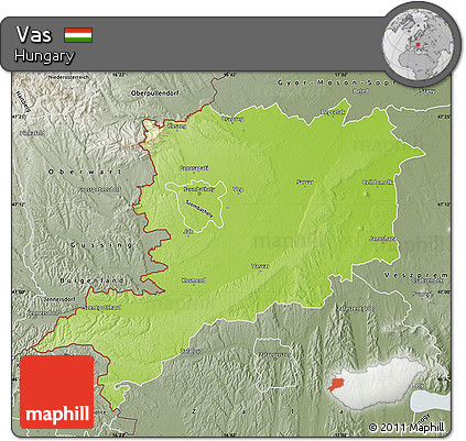 Physical Map of Vas, semi-desaturated
