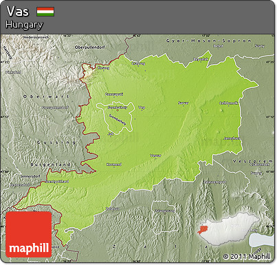 Physical Map of Vas, semi-desaturated