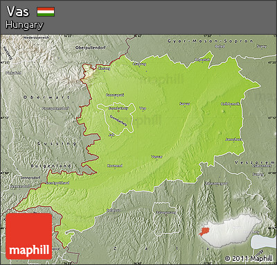 Physical Map of Vas, semi-desaturated