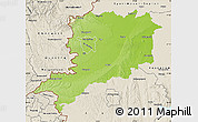 Physical Map of Vas, shaded relief outside