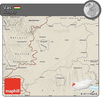 Shaded Relief Map of Vas