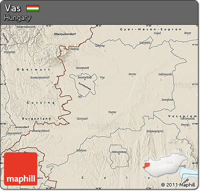 Shaded Relief Map of Vas