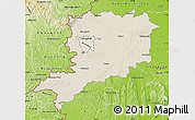 Shaded Relief Map of Vas, physical outside