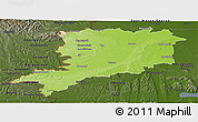 Physical Panoramic Map of Vas, darken