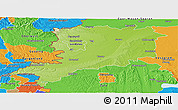 Physical Panoramic Map of Vas, political outside