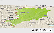 Physical Panoramic Map of Vas, shaded relief outside