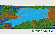 Political Panoramic Map of Vas, darken