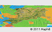 Satellite Panoramic Map of Vas, political outside