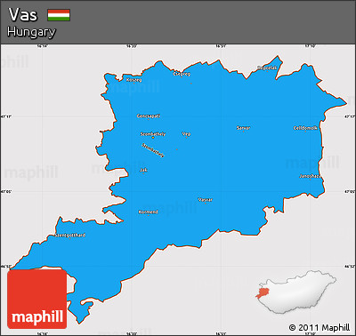 Political Simple Map of Vas, cropped outside