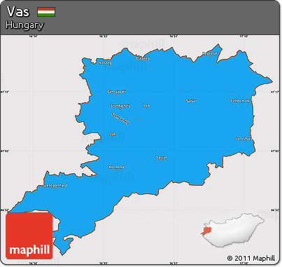 Political Simple Map of Vas, cropped outside