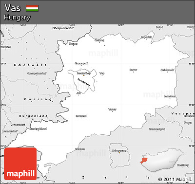 Silver Style Simple Map of Vas