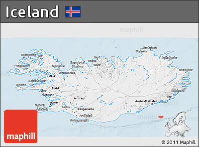 Classic Style 3D Map of Iceland