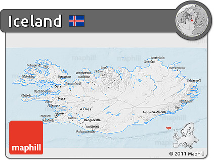 Classic Style 3D Map of Iceland