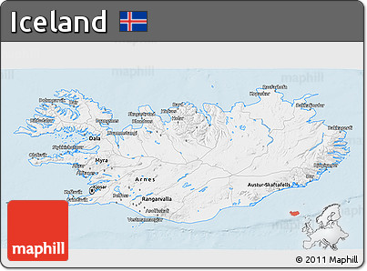 Classic Style 3D Map of Iceland