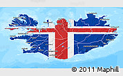 Flag 3D Map of Iceland, single color outside, bathymetry sea, flag rotated