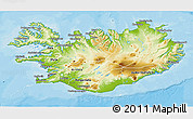 Physical 3D Map of Iceland, political outside