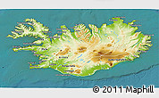 Physical 3D Map of Iceland, satellite outside