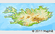 Physical 3D Map of Iceland, single color outside, bathymetry sea
