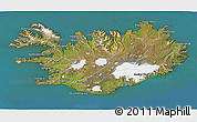Satellite 3D Map of Iceland, desaturated, land only