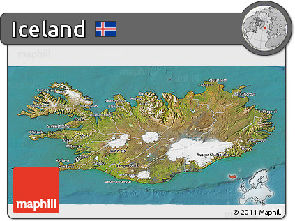 Satellite 3D Map of Iceland