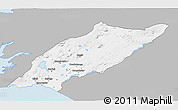 Gray 3D Map of Árnes, single color outside