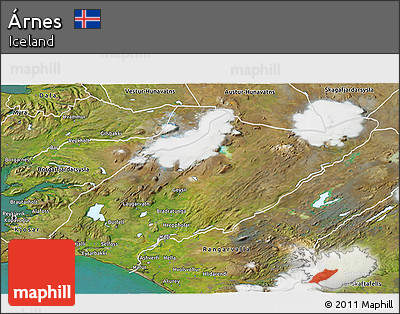 Satellite 3D Map of Árnes