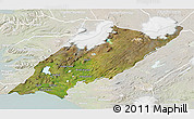 Satellite 3D Map of Árnes, lighten