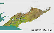Satellite 3D Map of Árnes, single color outside