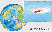 Physical Location Map of Árnes, highlighted country
