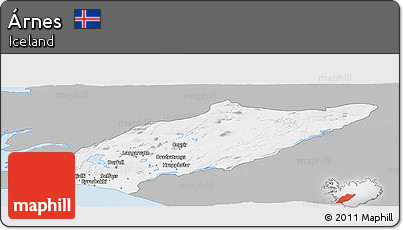 Gray Panoramic Map of Árnes, single color outside
