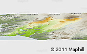Physical Panoramic Map of Árnes, semi-desaturated