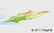 Physical Panoramic Map of Árnes, single color outside