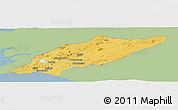 Savanna Style Panoramic Map of Árnes, single color outside