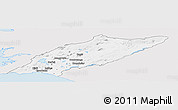 Silver Style Panoramic Map of Árnes, single color outside