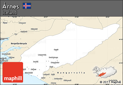 Classic Style Simple Map of Árnes