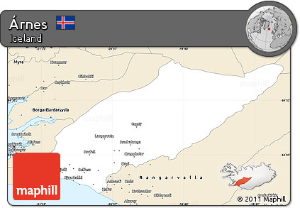 Classic Style Simple Map of Árnes