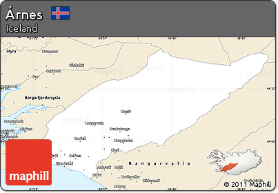 Classic Style Simple Map of Árnes